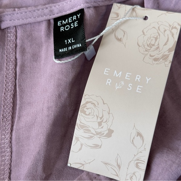 Emery Rose Purple T-Shirt Size 1XL Short Sleeve Round Neck Casual Classic NEW - Picture 8 of 9